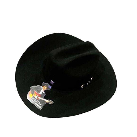 Resistol Men's Ox Bow 6X Black Felt Hat Cattleman Crown One Size NWT - Picture 2 of 12